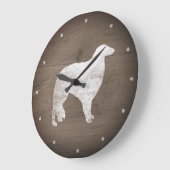 ボルゾイシルエット素朴スタイル ラージ壁時計 (傾斜)