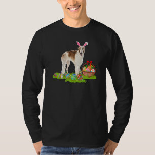 ボルゾイドグイースターエッグ狩りバニーボルゾイイースター Tシャツ