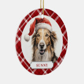 ボルゾイドッグセラミックサークルオーナメント セラミックオーナメント (右)