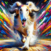 ボルゾイドッグポートレートアクリルアートプリントドッグ恋人 ジグソーパズル