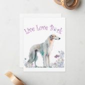 ボルゾイドッグママフローラ ノートカード (正面/裏面インサイチュ)