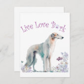 ボルゾイドッグママフローラ ノートカード (正面/裏面)