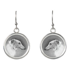 ボルゾイハウンドファインアート イヤリング