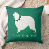 ボルゾイハッピーホリデーズデザイン クッション (ブランケット)