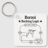ボルゾイバーキング論理おもしろい犬オーナー皮肉 キーホルダー (正面)