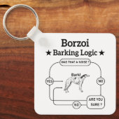 ボルゾイバーキング論理おもしろい犬オーナー皮肉 キーホルダー (正面)