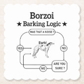 ボルゾイバーキング論理おもしろい犬オーナー皮肉 ペーパーコースター (正面)