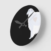 ボルゾイブリードテンプレートデザイン ラウンド壁時計 (傾斜)