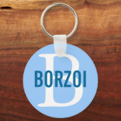 ボルゾイブリードモノグラムデザイン キーホルダー (正面)