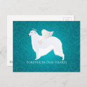 ボルゾイペットロス悔やみや弔慰デザイン ポストカード (正面/裏面)