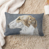 ボルゾイロシアのヴォルドハウンドドッグアートピロー ランバークッション (ブランケット)