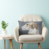 ボルゾイロシアのヴォルドハウンドドッグアートピロー ランバークッション (椅子)