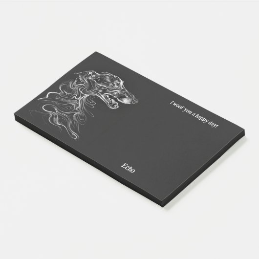 ボルゾイ抽象芸術アートドッグ名 ポストイット (アングル)