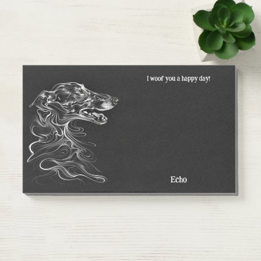 ボルゾイ抽象芸術アートドッグ名 ポストイット (オフィス)