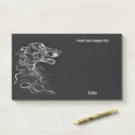 ボルゾイ抽象芸術アートドッグ名 ポストイット (デスク)