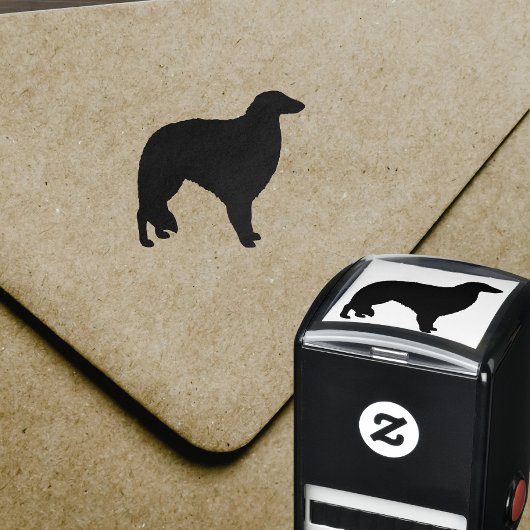 ボルゾイ犬がシルエット セルフインキングスタンプ
