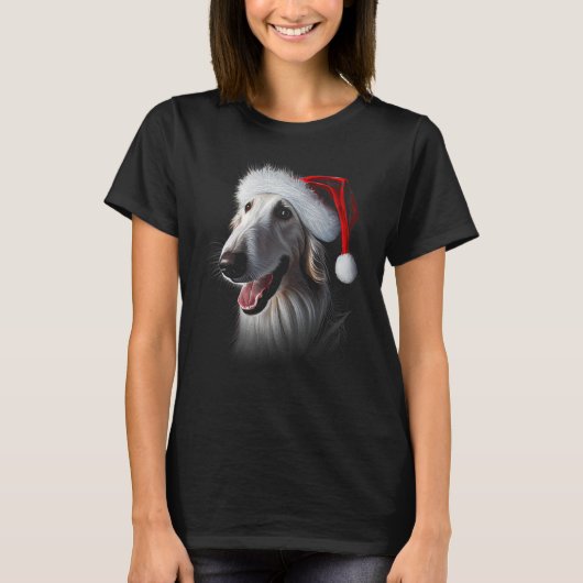ボルゾイ犬のオーナーアートおもしろいボルゾイドッグ Tシャツ (正面)