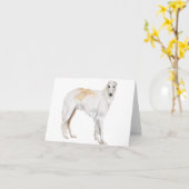 ボルゾイ犬の芸術のメッセージカード カード (黄色い花)