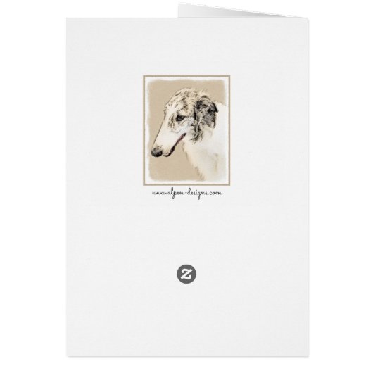 ボルゾイ絵画のオリジナルドッグアート (裏面)