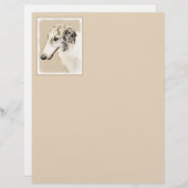 ボルゾイ絵画のオリジナルドッグアート (正面/裏面)