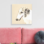 ボルゾイ絵画のオリジナルドッグアート キャンバスプリント (インサイチュ (リビング))