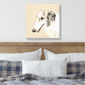 ボルゾイ絵画のオリジナルドッグアート キャンバスプリント (インサイチュ (寝室))