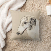 ボルゾイ絵画のオリジナルドッグアート クッション (ブランケット)