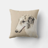 ボルゾイ絵画のオリジナルドッグアート クッション (裏面)