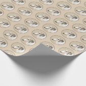 ボルゾイ絵画のオリジナルドッグアート ラッピングペーパー (角)