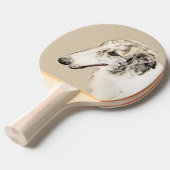 ボルゾイ絵画のオリジナルドッグアート 卓球ラケット (正面アングル)