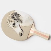 ボルゾイ絵画のオリジナルドッグアート 卓球ラケット (横)