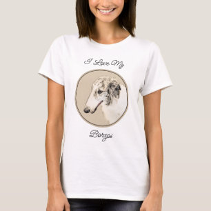 ボルゾイ絵画のオリジナルドッグアート Tシャツ