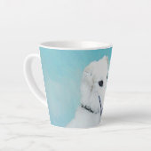 ボルゾイ絵画ズ（白） – かわいいオリジナルドッグアート カフェラテマグ (左アングル)