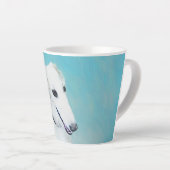 ボルゾイ絵画ズ（白） – かわいいオリジナルドッグアート カフェラテマグ (右アングル)