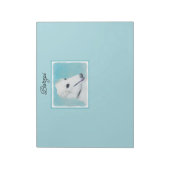 ボルゾイ絵画ズ（白） – かわいいオリジナルドッグアート ノートパッド (回転)