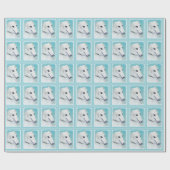 ボルゾイ絵画ズ(白) – かわいいオリジナルドッグアート ラッピングペーパー (フラット)