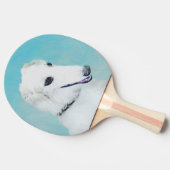 ボルゾイ絵画ズ（白） – かわいいオリジナルドッグアート 卓球ラケット (横)