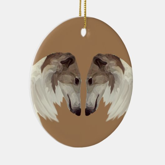 ボルゾイ美しいクリスマスオーナメント セラミックオーナメント (右)