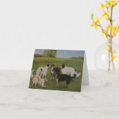 ボルゾイ遊タイムオリジナルドッグアートノートカード カード (黄色い花)