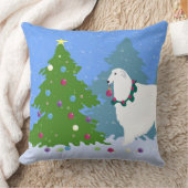 ボルゾイ飾の森のクリスマスツリー クッション (ブランケット)