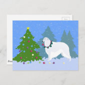 ボルゾイ飾の森のクリスマスツリー シーズンポストカード (正面/裏面)