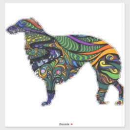 ボルゾイ鮮やかダイカットビニールシール シール