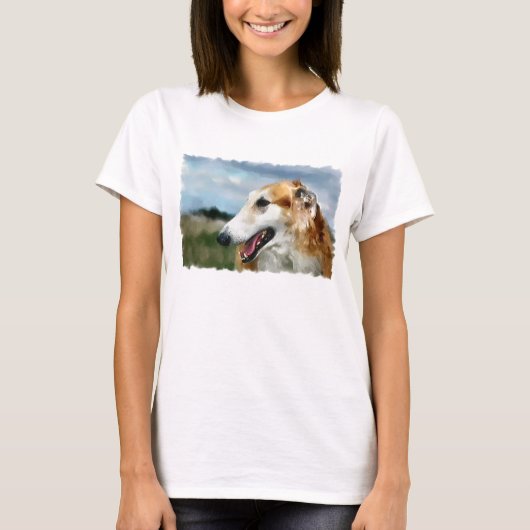 ボルゾイ・アート・ギフト Tシャツ (正面)
