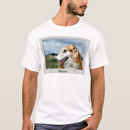 ボルゾイ・アート・ギフト Tシャツ (正面)