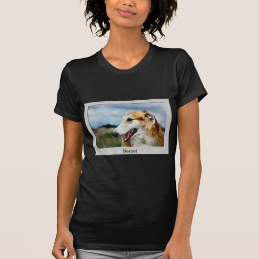 ボルゾイ・アート・ギフト Tシャツ (正面)