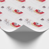ボルゾイ·ウルフハウンド犬芸術クリスマスラッピング紙 ラッピングペーパー (角)
