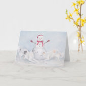 ボルゾイ·ウロシアのルフハウンド犬芸術グリーティングカード カード (黄色い花)