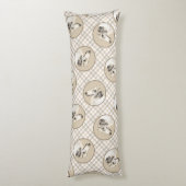 ボルゾイ・シルバー・ブリント絵を描ルのウルフハウンド・ドッグ・アート ボディピロー (裏面 (縦))