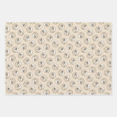 ボルゾイ・シルバー・ブリント絵を描ルのウルフハウンド・ドッグ・アート ラッピングペーパーシート (正面)