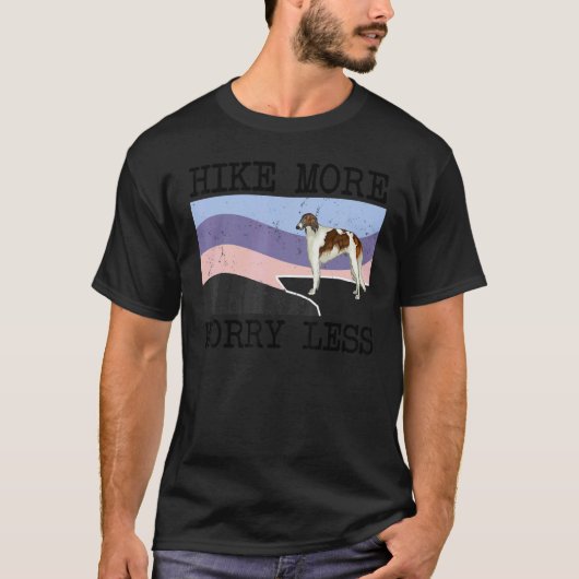 ボルゾイ ハイキング グラフィックTシャツ ハイク モア ウォリー レス Tシャツ (正面)